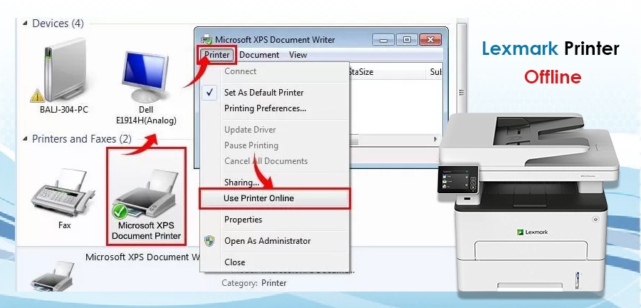 Fix Issue Lexmark Printer Offline Windows 10,11